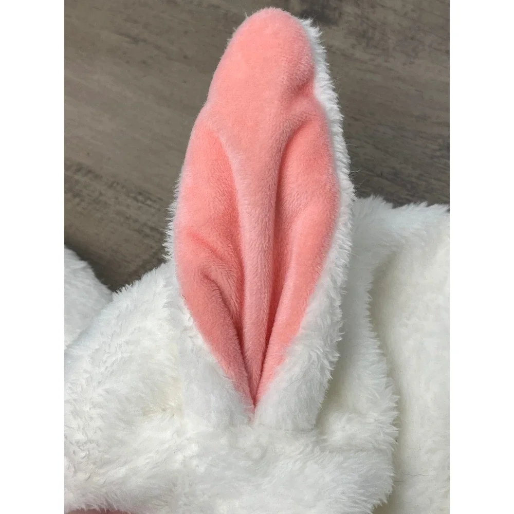 White Plush Bunny Dog Pet Costume Hoodie Hooded Outfit With Ears And Tail Size S